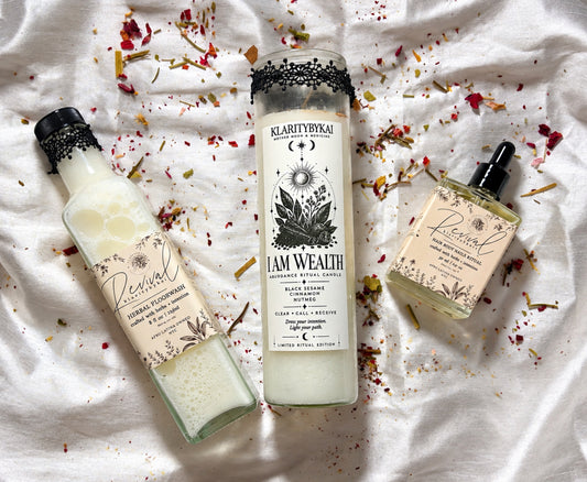*LIMITED TIME* “The “I Am Wealth” Abundance Ritual Candle FULL Set🤍