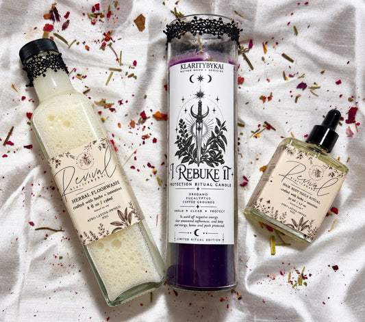 *LIMITED TIME* The “I Rebuke It” Protection Intention Ritual Candle FULL Set💜
