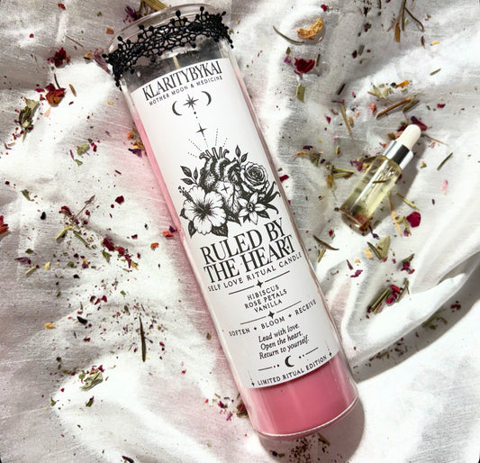 *LIMITED TIME* The “Ruled By the 🫀” Self Love Intention Candle & Sample Oil Set